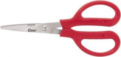 Clauss - 4" LOC, 7" OAL Stainless Steel Dubbed Trimmers - Serrated, Plastic Handle, For Paper, Fabric - Apex Tool & Supply