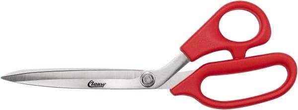Clauss - 6" LOC, 9-1/4" OAL Stainless Steel Bent Shears - Plastic Offset Handle, For Paper, Fabric - Apex Tool & Supply