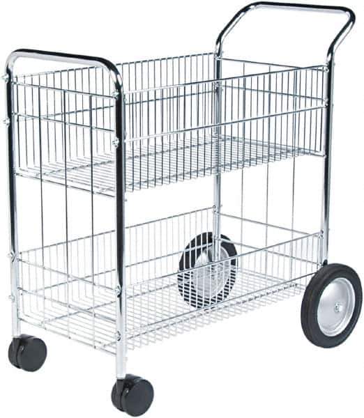 FELLOWES - 200 Lb Capacity, 21-1/2" Wide x 37-1/2" Long x 39-1/2" High Mail Cart - 1 Shelf, Steel - Apex Tool & Supply