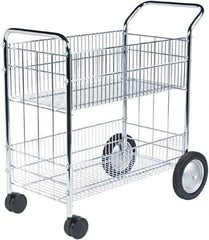 FELLOWES - 200 Lb Capacity, 21-1/2" Wide x 37-1/2" Long x 39-1/2" High Mail Cart - 1 Shelf, Steel - Apex Tool & Supply