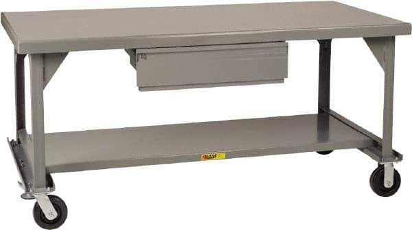 Little Giant - Mobile Workbench - 7 Gauge Steel, Fixed Leg, Gray, 60" Long x 36" Deep x 34" High - Apex Tool & Supply