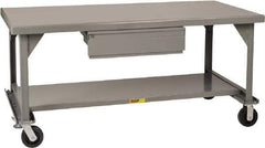 Little Giant - Mobile Workbench - 7 Gauge Steel, Fixed Leg, Gray, 60" Long x 36" Deep x 34" High - Apex Tool & Supply