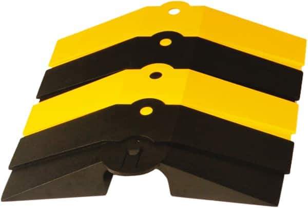 UltraTech - 1 Channel, 1 Ft Long, 1-1/2" Max Compatible Cable Diam, Yellow/Black ABS On Floor Cable Cover - 13-5/8" Overall Width x 2-1/8" Overall Height, 3" Channel Width x 1-1/2" Channel Height - Apex Tool & Supply