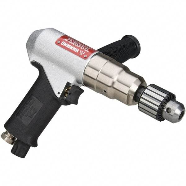 Dynabrade - 3/8" Keyless Chuck - Pistol Grip Handle, 2,400 RPM, 0.7 hp, 90 psi - Apex Tool & Supply