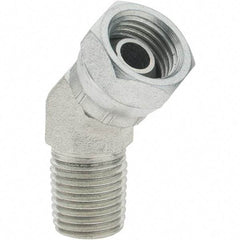 Value Collection - Steel Industrial Pipe 45° Elbow Swivel Adapter - FNPSM x MNPTF - Apex Tool & Supply