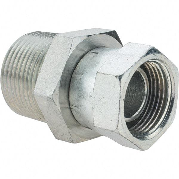 Value Collection - Steel Industrial Pipe Straight Swivel Adapter - FNPSM x MNPTF - Apex Tool & Supply
