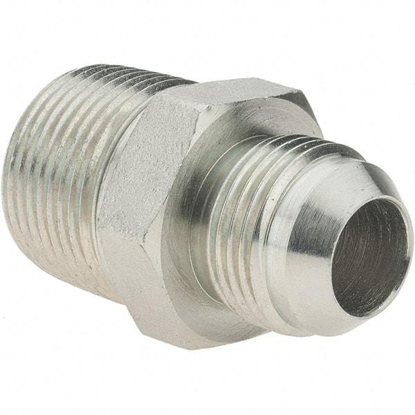 Value Collection - 3/4" Tube OD, 37° Steel Flared Tube Male Connector - 1-11-1/2 NPTF, Flare x MNPTF Ends - Apex Tool & Supply