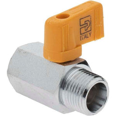 Parker - 3/8" Pipe, Brass Miniature Ball Valve - Male x Female Ends, Wedge Handle - Apex Tool & Supply