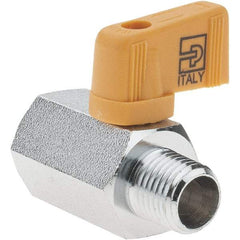 Parker - 1/4" Pipe, Brass Miniature Ball Valve - Male x Female Ends, Wedge Handle - Apex Tool & Supply