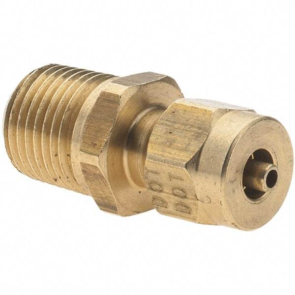 Value Collection - 5/32" Outside Diam, 1/8-27 Thread, Metal Push-to-Connect Tube Male Connector - Push to Connect Connection - Apex Tool & Supply