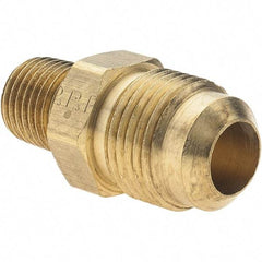 Parker - 1/2" Tube OD, Metal Flared Tube Male Connector - 1/4-18 NPTF - Apex Tool & Supply