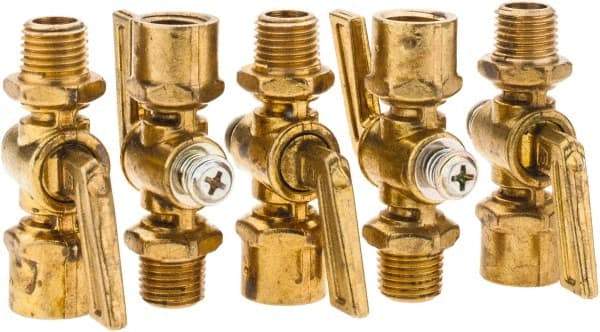 Parker - 1/4" Pipe, Female Pipe to Male Pipe Drain Cock & Shutoff Valve - 1/4-18 Thread, 30 Max psi - Apex Tool & Supply