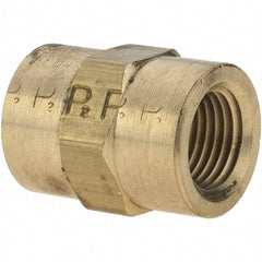 Parker - 1/8 Female Thread, Brass Industrial Pipe Coupling - FNPTF, 1,000 psi - Apex Tool & Supply