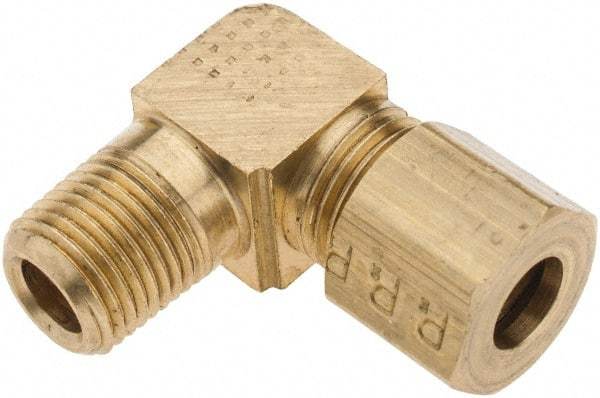 Parker - 1/4" OD, Brass Male Elbow - 300 Max Working psi, - Apex Tool & Supply