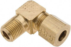 Parker - 1/4" OD, Brass Male Elbow - 300 Max Working psi, - Apex Tool & Supply