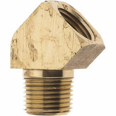 Parker - 1/2 Male Thread x 1/2 Female Thread, Brass Industrial Pipe 45° Street Elbow - MNPTF x FNPTF, 1,000 psi - Apex Tool & Supply