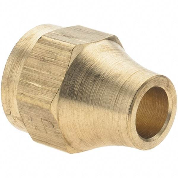 Parker - 1/4" Tube OD, Metal Flared Tube Short Nut - 7/16-20 UNF - Apex Tool & Supply