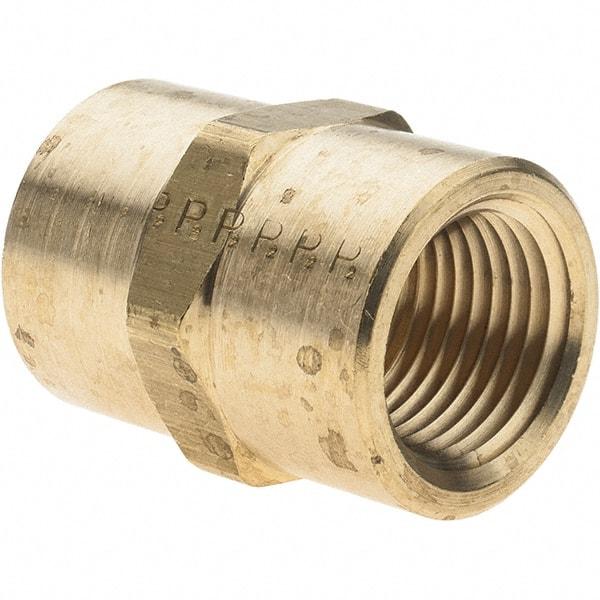 Parker - 1/2 Female Thread, Brass Industrial Pipe Coupling - FNPTF, 1,000 psi - Apex Tool & Supply