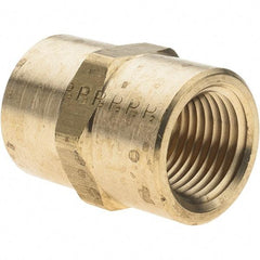 Parker - 1/2 Female Thread, Brass Industrial Pipe Coupling - FNPTF, 1,000 psi - Apex Tool & Supply