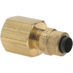 Parker - 1/4" OD, Brass Female Connector - 150 Max Working psi, Comp x FNPT Ends - Apex Tool & Supply