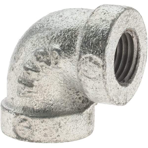 Value Collection - Class 150, 1/4" Galvanized Pipe 90° Elbow - Threaded, Malleable Iron - Apex Tool & Supply