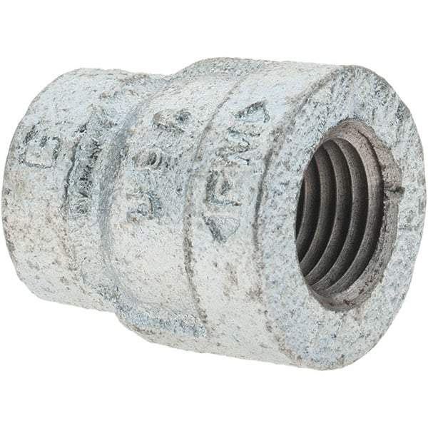 Value Collection - Class 150, 1/4 x 1/8" Galvanized Pipe Reducing Coupling - Threaded, Malleable Iron - Apex Tool & Supply