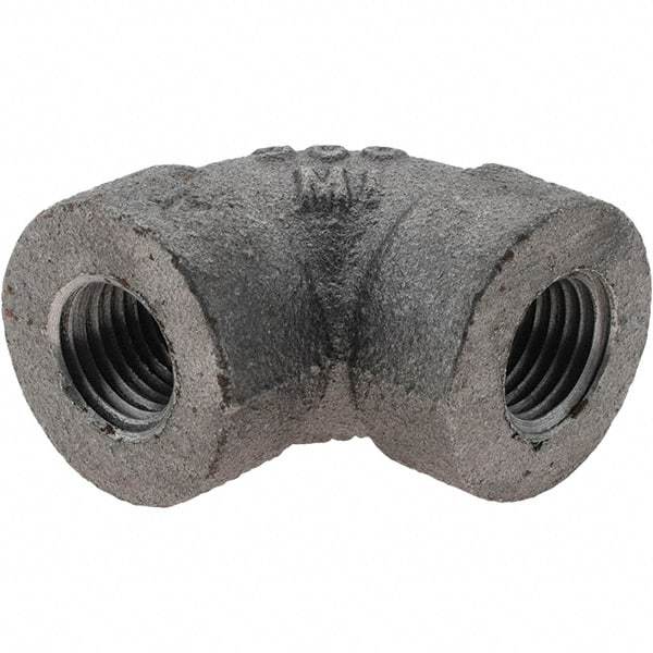 Value Collection - Size 1/4", Class 300, Malleable Iron Black Pipe 90° Elbow - 300 psi, Threaded End Connection - Apex Tool & Supply