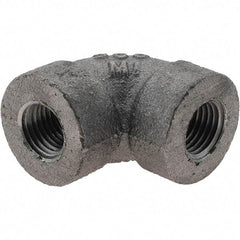 Value Collection - Size 1/4", Class 300, Malleable Iron Black Pipe 90° Elbow - 300 psi, Threaded End Connection - Apex Tool & Supply