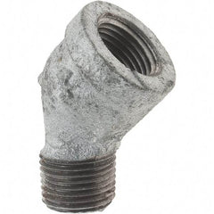 Value Collection - Class 150, 1/2" Galvanized Pipe 45° Street Elbow - Threaded, Malleable Iron - Apex Tool & Supply