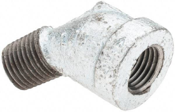 Value Collection - Class 150, 1/4" Galvanized Pipe 45° Street Elbow - Threaded, Malleable Iron - Apex Tool & Supply