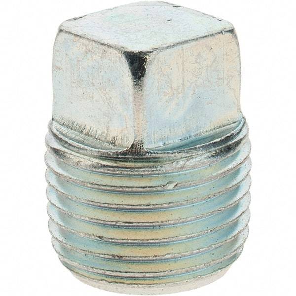 Value Collection - Class 150, 1/2" Galvanized Pipe Square Plug - Threaded, Malleable Iron - Apex Tool & Supply