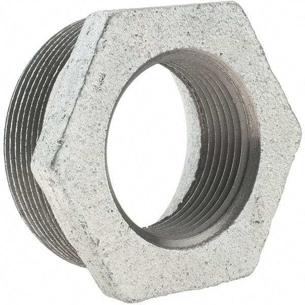 Value Collection - Class 150, 2 x 1-1/4" Galvanized Pipe Hex Bushing - Threaded, Malleable Iron - Apex Tool & Supply