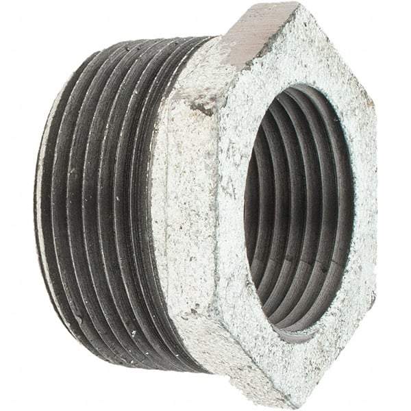 Value Collection - Class 150, 1-1/4 x 1" Galvanized Pipe Hex Bushing - Threaded, Malleable Iron - Apex Tool & Supply