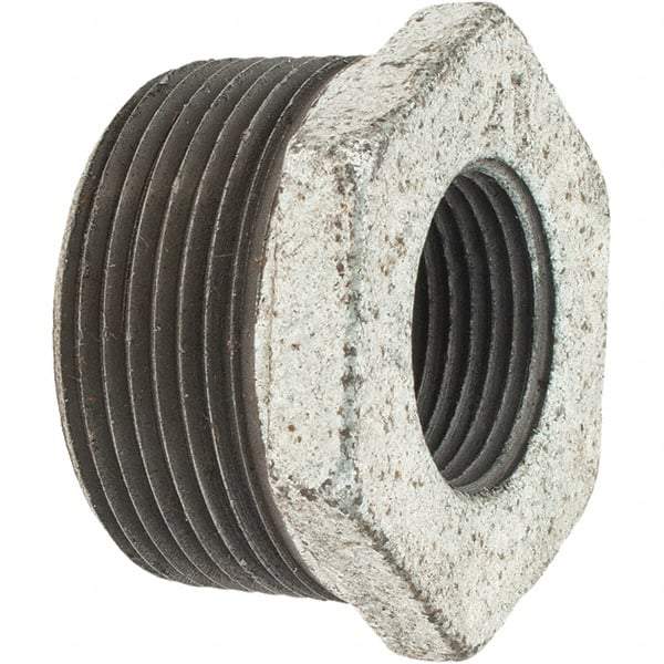 Value Collection - Class 150, 1-1/4 x 3/4" Galvanized Pipe Hex Bushing - Threaded, Malleable Iron - Apex Tool & Supply