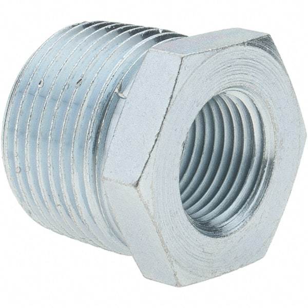 Value Collection - Class 150, 3/4 x 3/8" Galvanized Pipe Hex Bushing - Threaded, Malleable Iron - Apex Tool & Supply