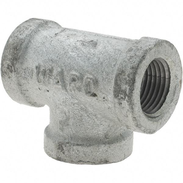 Value Collection - Class 150, 1/2" Galvanized Pipe Tee - Threaded, Malleable Iron - Apex Tool & Supply
