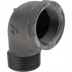 Value Collection - Size 1-1/2", Class 150, Malleable Iron Black Pipe 90° Street Elbow - 150 psi, Threaded End Connection - Apex Tool & Supply