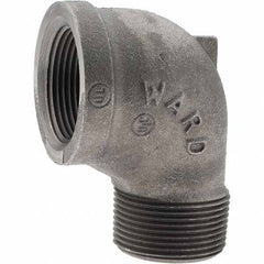 Value Collection - Size 1-1/4", Class 150, Malleable Iron Black Pipe 90° Street Elbow - 150 psi, Threaded End Connection - Apex Tool & Supply