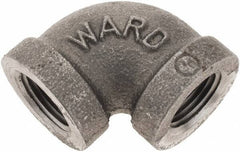 Value Collection - Size 3/8", Class 150, Malleable Iron Black Pipe 90° Elbow - 150 psi, Threaded End Connection - Apex Tool & Supply