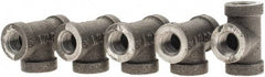 Value Collection - Size 1/4", Class 150, Malleable Iron Black Pipe Tee - 150 psi, Threaded End Connection - Apex Tool & Supply