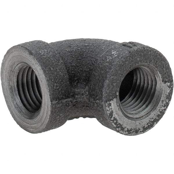 Value Collection - Size 1/4", Class 150, Malleable Iron Black Pipe 90° Elbow - 150 psi, Threaded End Connection - Apex Tool & Supply