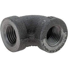 Value Collection - Size 1/4", Class 150, Malleable Iron Black Pipe 90° Elbow - 150 psi, Threaded End Connection - Apex Tool & Supply