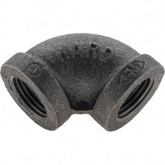 Value Collection - Size 1/2", Class 150, Malleable Iron Black Pipe 90° Elbow - 150 psi, Threaded End Connection - Apex Tool & Supply