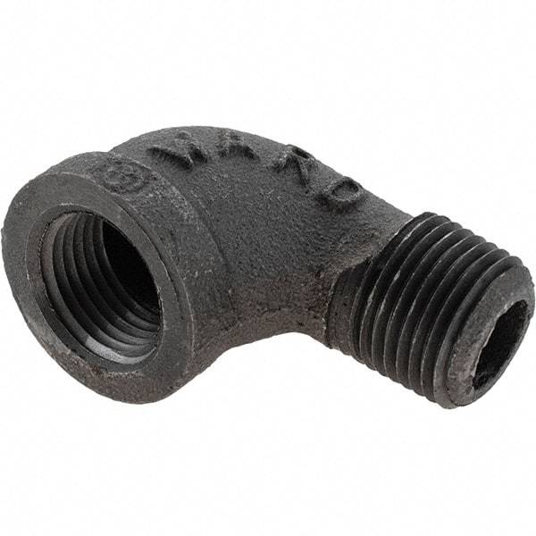 Value Collection - Size 1/2", Class 150, Malleable Iron Black Pipe 90° Street Elbow - 150 psi, Threaded End Connection - Apex Tool & Supply