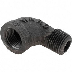 Value Collection - Size 1/2", Class 150, Malleable Iron Black Pipe 90° Street Elbow - 150 psi, Threaded End Connection - Apex Tool & Supply