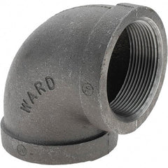 Value Collection - Size 2", Class 150, Malleable Iron Black Pipe 90° Elbow - 150 psi, Threaded End Connection - Apex Tool & Supply