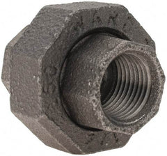 Value Collection - Size 1/2", Class 150, Malleable Iron Black Pipe Union - 150 psi, Threaded End Connection - Apex Tool & Supply