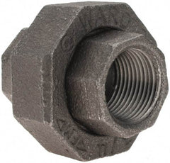 Value Collection - Size 3/4", Class 150, Malleable Iron Black Pipe Union - 150 psi, Threaded End Connection - Apex Tool & Supply