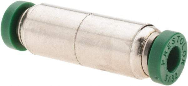 Parker - 5/32" Outside Diam, Nickel Plated Brass Push-to-Connect Tube Union - 300 Max psi, Tube to Tube Connection, Nitrile O-Ring - Apex Tool & Supply