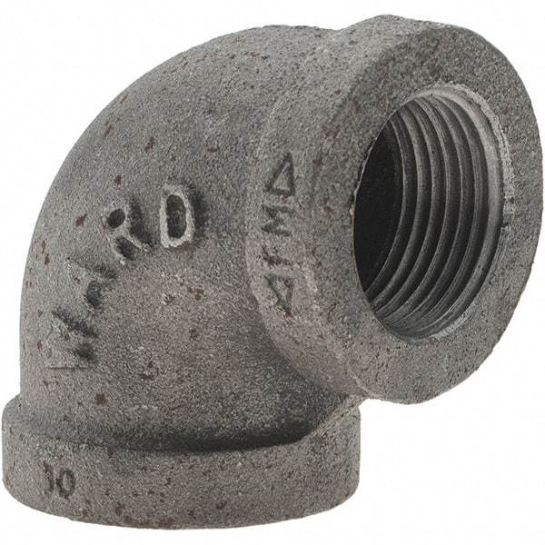 Value Collection - Size 3/4", Class 150, Malleable Iron Black Pipe 90° Elbow - 150 psi, Threaded End Connection - Apex Tool & Supply